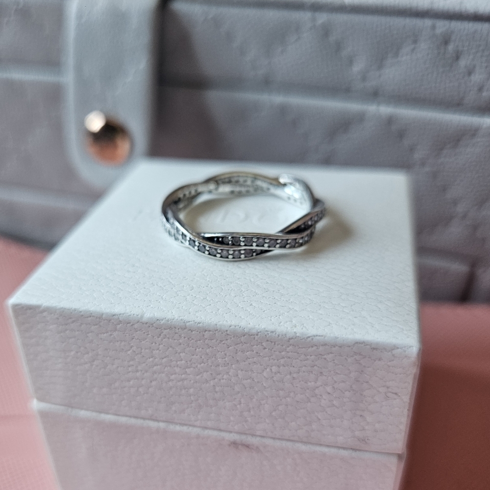 Pandora Sparkling Twisted Lines Sterling Silver R… - image 4